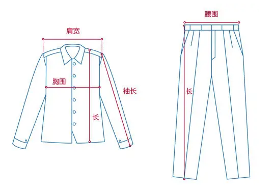 定做工作服測(cè)量展示圖，短袖工作服定做，冬季工作服定做